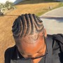 6 Straight Back Stitched Cornrows