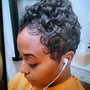 Short hair/Virgin relaxer/Style