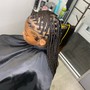 Small straight back Cornrows