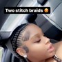 4 stitch feed-in braids