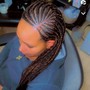 Cornrows feed-in braids