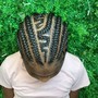 Small Cornrows ( with natural hair)