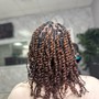 Boho braids with natural hair ( option of steam treatment or trim included )