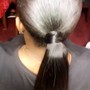 Ponytail w/Weave and Swoop