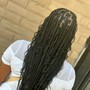 Medium Boho Knotless Braids w/Human hair