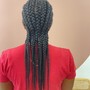 4-6 Feed in braids with Weave ponytail