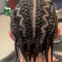 Cornrows with natural hair