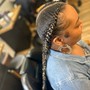 4-6 Cornrows Feed In Braids / Halo