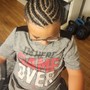 Kids Cornrows- single layer, no added hair