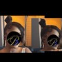 Lace frontal Wig styling updo with curls, ponytails/bangs