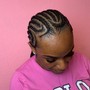 Two big cornrows with extension