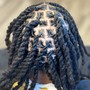 Wash 2 strand retwist  ( upper back shoulders)