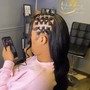 Crisscross Rubber Band Half Up Half Down Sew In