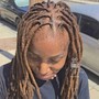 Palm Roll Loc Retwist [entire head] Small, Medium, Large Size (not microlocs)