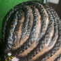 6 stitch Braids and Ponytail