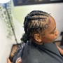 4-6 Cornrows Feed In Braids / Halo