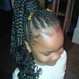 Kid's Braids up into ponytail with curls