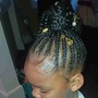 Kid's Braids ( Stich braids into ponytail with hair jewelry