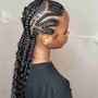 Braided Ponytail or Large Cornrows