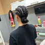 Braided Half up Half down Quick Weave