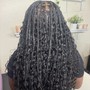 Black Boho Knotless Braids (med)