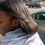 Partial Sew In with natural hair leave out