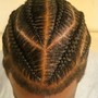 Cornrows with added hair