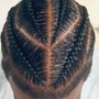 Cornrows with added hair