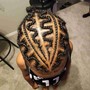 Cornrows/ straight back/patterned