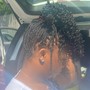 Knotless box braids with shaved sides medium