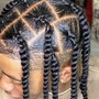 Flat twist cornrows stitch