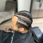 Men’s Cornrows Extensions (feed-in)