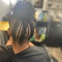 Feed in braids in Ponytail