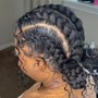 4 Feed in Braids (w/boho hair)