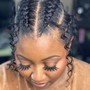 4 Feed in Braids (w/boho hair)