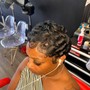 Short pincurl hairstyle