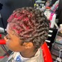 Short pincurl hairstyle