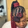 Small Knotless Waist Length Box Braids