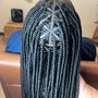 Small waist length knotless braids