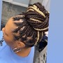 Boho knotless box braids (mid back)