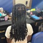 Twists adding in kinky or braiding hair