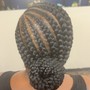 Cornrows 4 to 8 braids with feed in braiding hair