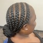 Cornrows 4 to 8 braids with feed in braiding hair