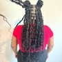 Knotless braids with heart stitch design