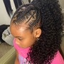 Kids braided ponytail ages (7-12)