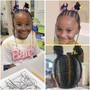 Kids Braided Ponytail  w/ natural hair