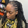 Tribal braid/fulani braids in the front-Crochet in the back.