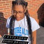 2 extended boho braids on locs w/ Cuban twist hair