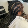 Natural length small cornrows