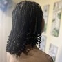 Medium large knotless braids